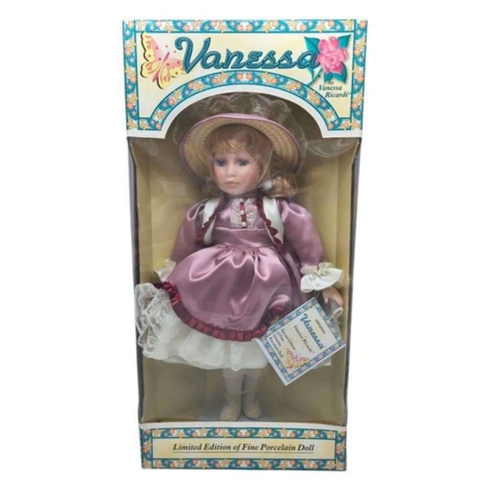 1998 Vanessa Ricardi Vanessa Collection Pink Satin Dress 16" LE Porcelain Doll